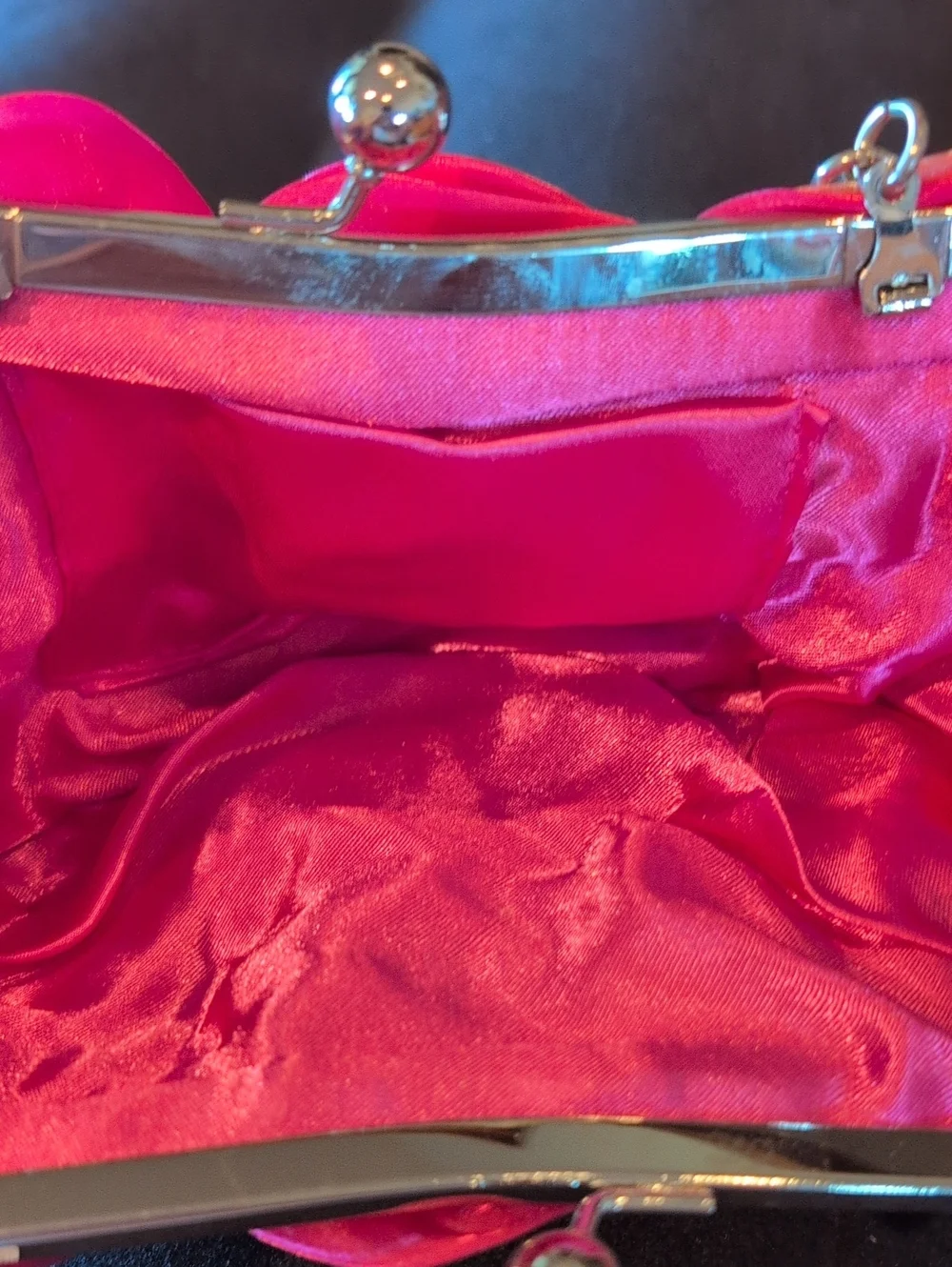 Pink Floral Rosette Clutch Handbag